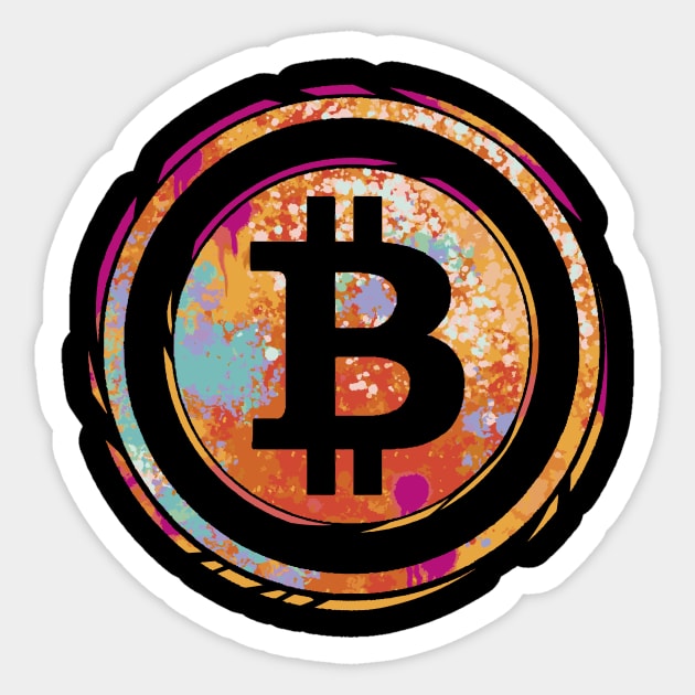 Bitcoin Symbol BTC Ico Aquarell Crypto Sticker by Popculture Tee Collection